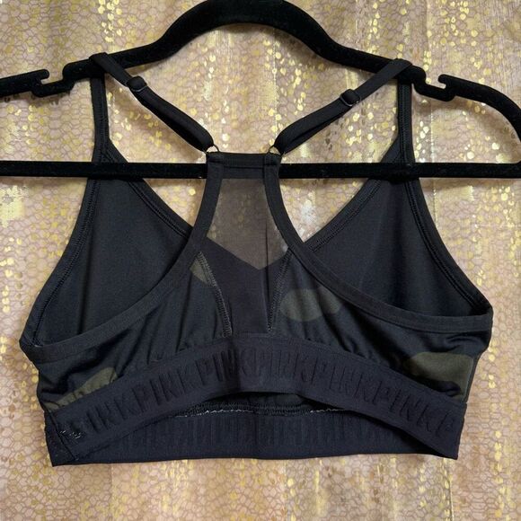 PINK Victorias Secret Army Print Ultimate Sports Bra Medium - Picture 2 of 6